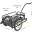 Remorque cargo pliable 2 en 1 de 82 kg (180 lb), cadre en acier au carbone avec roues de 40,6 cm (16 po) et bandes réfléchissantes, se replie en poussette.