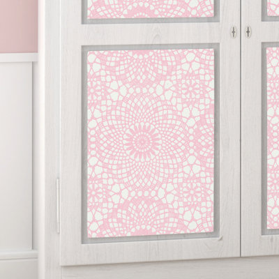 45 cm x 2m Roll, Rose Sticky Back Plastic Film