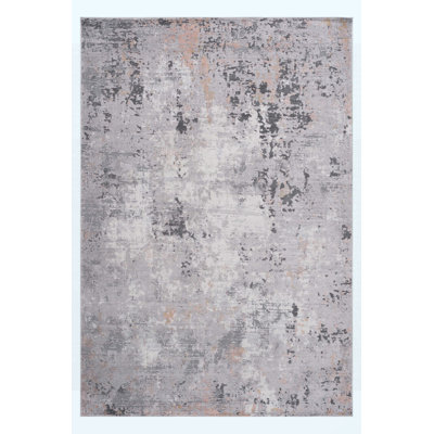 Doormat Rug Synthetic Fiber Stain Resistant Non-Shedding Abstract Grey Multi Compact 2' x 3'