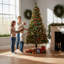 Pre-Lit Green Alaskan Pine Christmas Trees with LEDs and Metal Stand-388547921