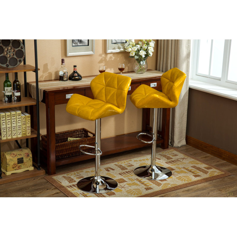 Ensemble de 2 tabourets de bar à hauteur réglable Glasgow, Jaune