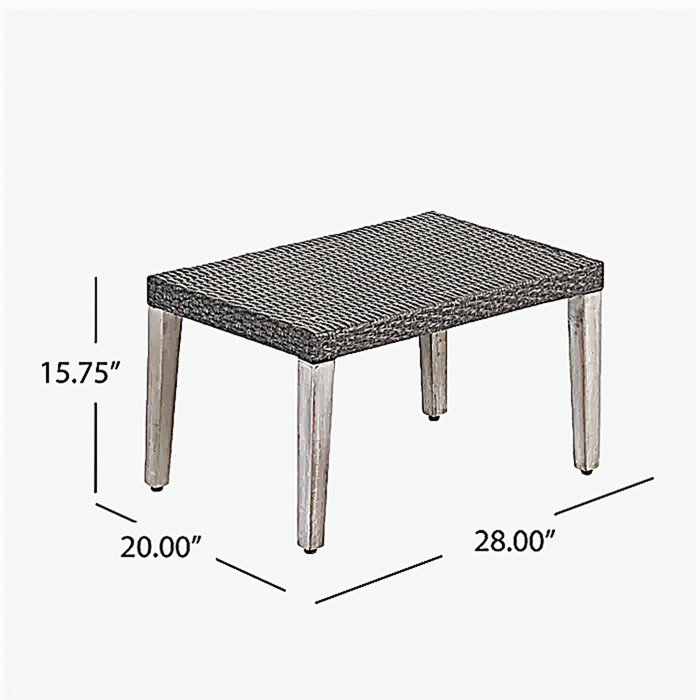 HAMPTON WOOD + WICKER OTTOMAN