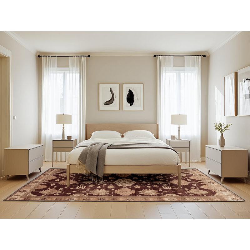 Machine Washable Overdyed Black Area Rug, Rectangle 5' x 8'