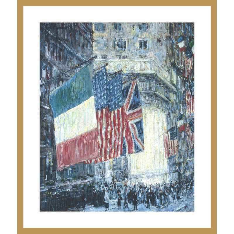 «Avenue of the Allies» par Childe Hassam - impression giclée encadrée, H 39,31 po x l 33,5 po