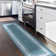 Ottohome Non-Slip Bordered Area Rug For Living Room, Hallway, Entryway Rug, Blue