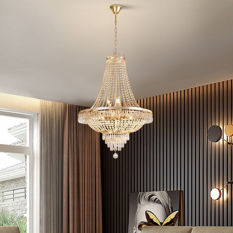 Sato 9 - Light Dimmable Empire Chandelier, Gold