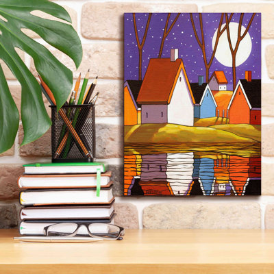 «Purple Sky and Stars Cottage» par Cathy Horvath-Buchanan, art mural sur toile