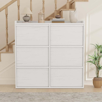 Range-chaussures, étagère à chaussures étroite avec tablette réglable, armoire de rangement autoportante en bois pour entrée, couloir, salon
