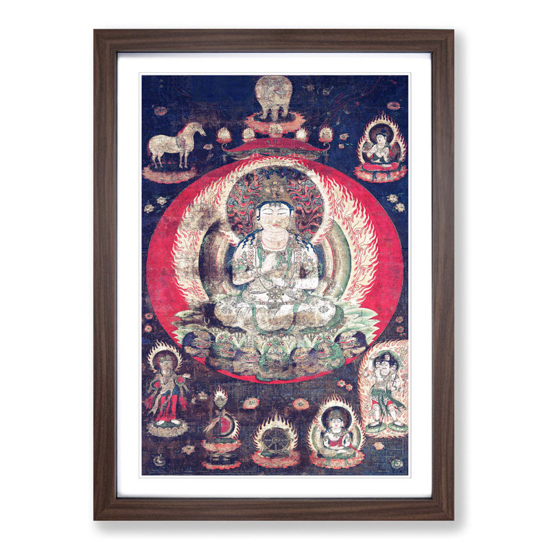 The Golden Wheel by Ahn Gyeon - Picture Frame Art Print, Walnut Framed, 65cm H x 48cm W x 2cm D