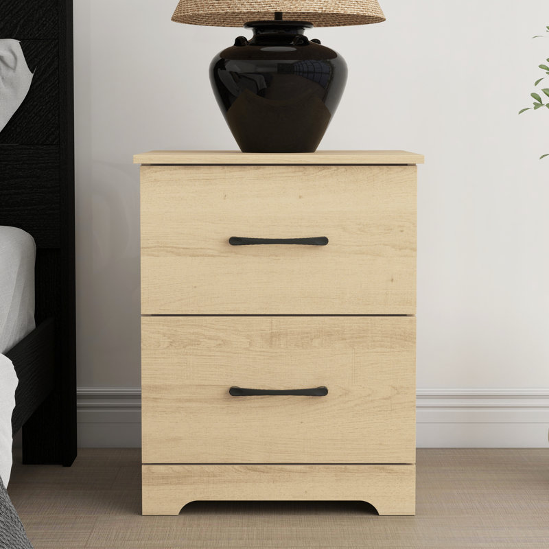Arkia 23.7" H 2-Drawer Manufactured Wood Nightstand, Oslo Oak, Individual