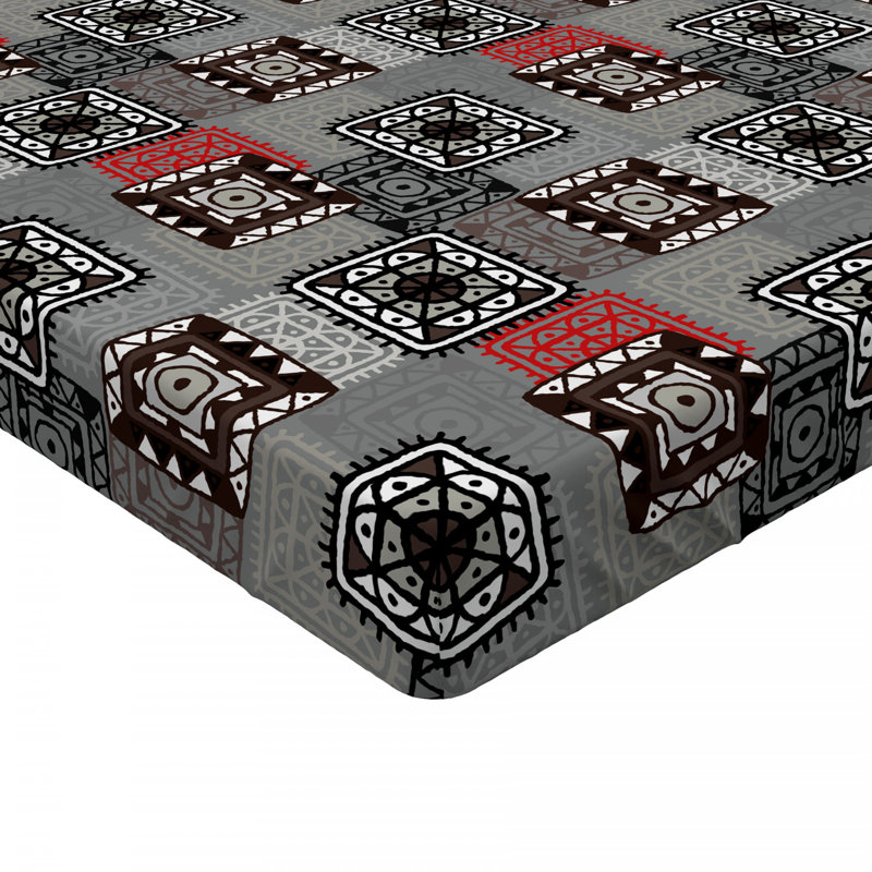 Microfiber Geometric Fitted Sheet, Full Fitted Sheet