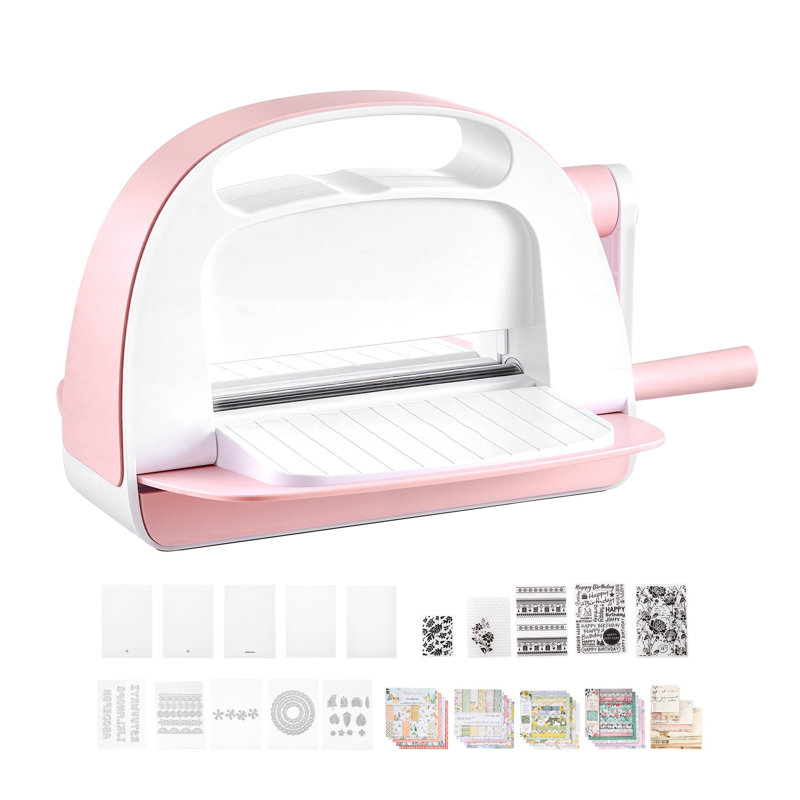 Machine de découpe et d'embossage manuelle avec trousse de démarrage – Ouverture de 15 cm, presse portative pour scrapbooking et création de cartes