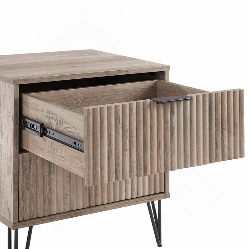 Table de chevet en gris rustique, Gris