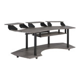 Mercorr 82.6"  W Music Studio Desk 83" Eleazar Black Oak Finish Music Recording Studio Desk Knee Space Dimension: 39"L x 14"W x 24"H