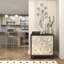 Décoration murale noire en métal à motif floral 3D avec ornements en cristal, 40 po x 19 po x 1 po