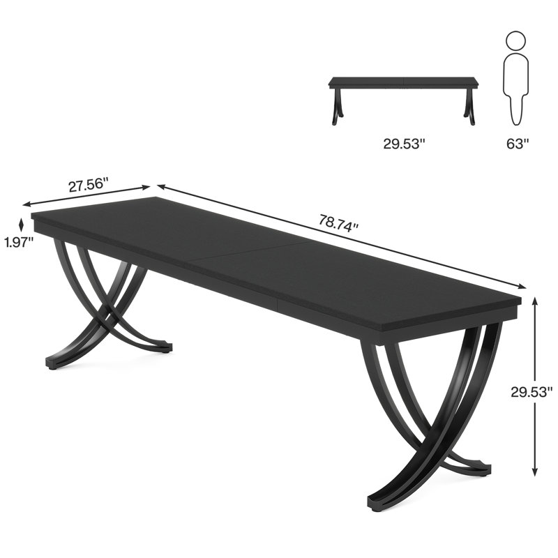 Sarahi Rectangular Conference Table, Black