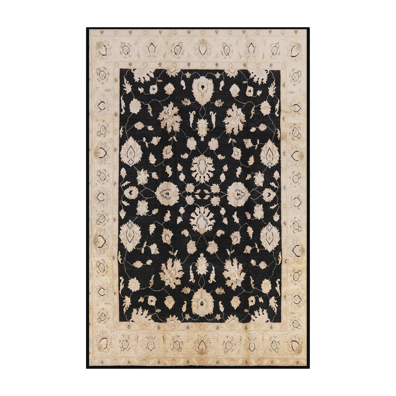 Tapis noir / beige Glenham, Rectangle 4 pi x 6 pi