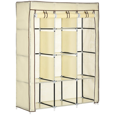 Chittening Fabric Wardrobe with 8 Shelves