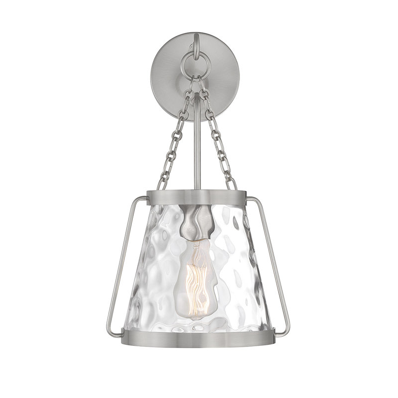 Caaliyah Metal Armed Sconce in Satin Nickel, Satin Nickel