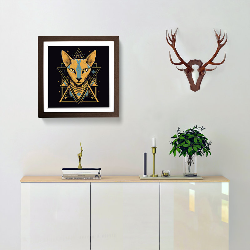 Single Picture Frame Print on Wood, Walnut