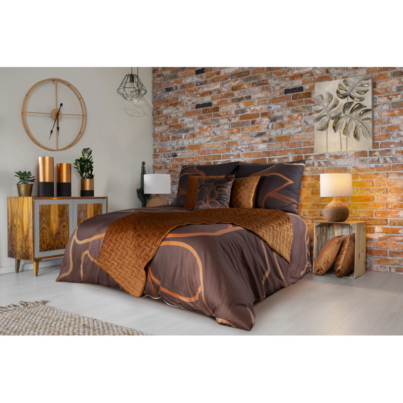 Canora Grey Leenhouts Bedspread, W170 x L210cm, Golden