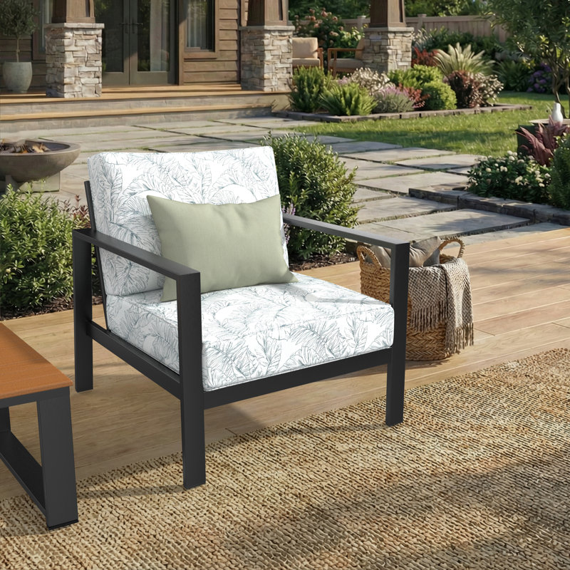 Donnely Sunbrella® Outdoor Deep Seating Louge Chair Cushion, 24" W x 24" D, Sunbrella® Calm Laurel