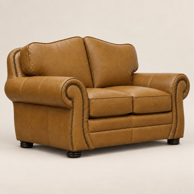 Santa Ana Luxury 100% Top Grain Leather Loveseat, Made to Order