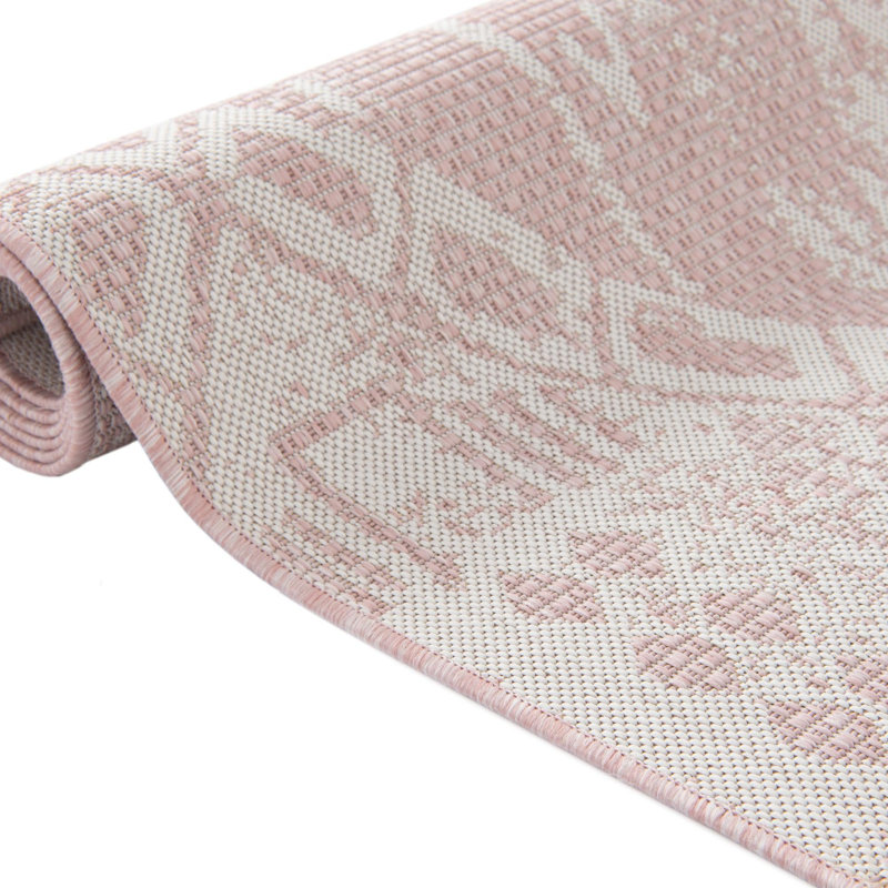 Bomer Geometric Indoor / Outdoor Rug, Round 4'