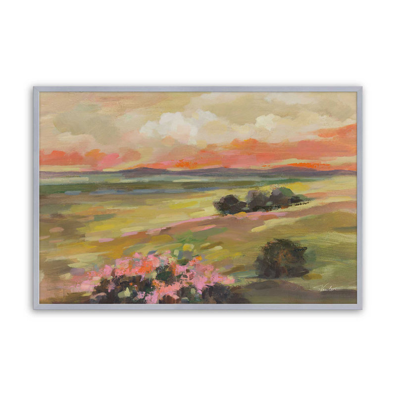 «Valley View» par Silvia Vassileva, reproduction d'art, Argent argent, H 8 po x l 12 po