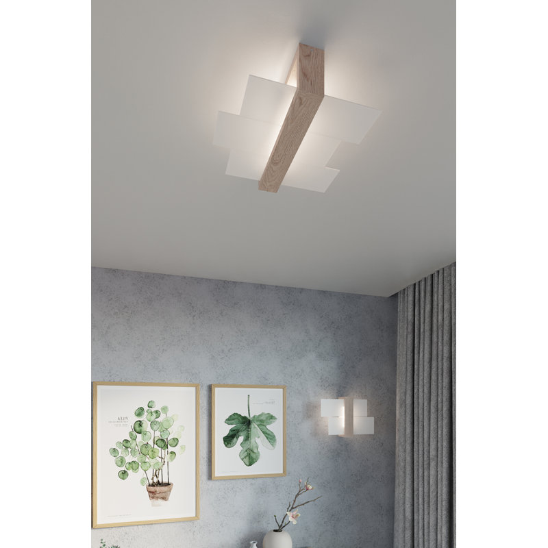 Karragullen Frosted Glass Flush Mount, Brown