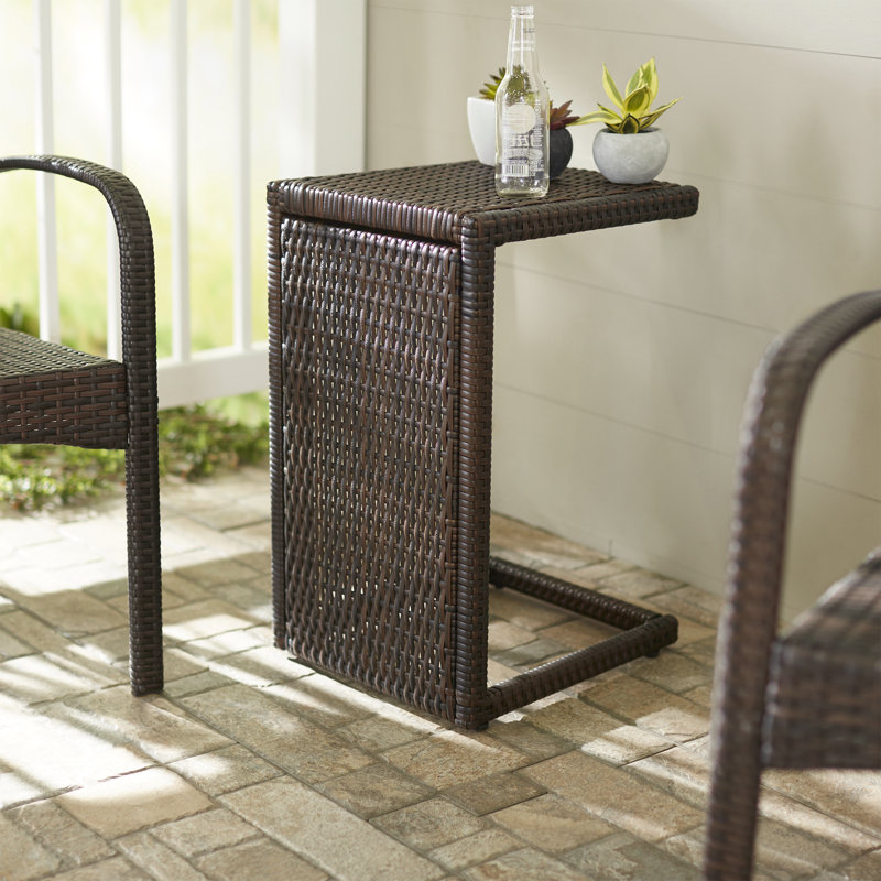 Haubert Rectangular Wicker/Rattan Outdoor Side Table