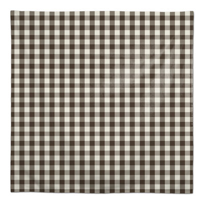 Brown Gingham Pattern Tablecloth