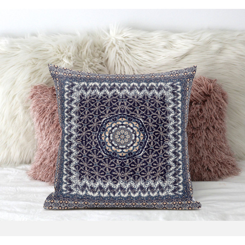 Coussin Floral, Bleu vif / turquoise