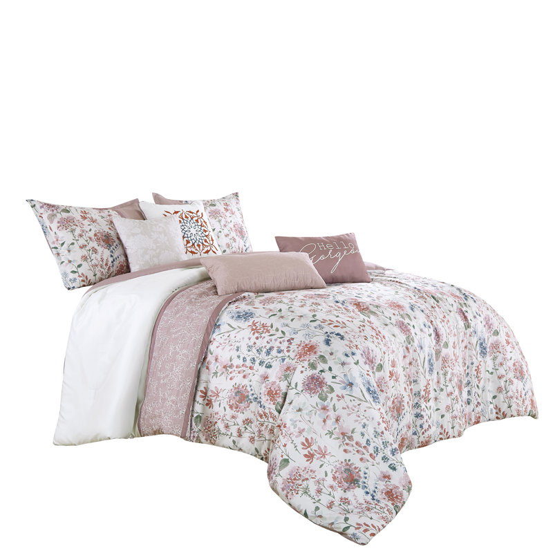 Hazel Luxury 7 Piece Comforter Set, King Comforter + 6 Additional Pieces