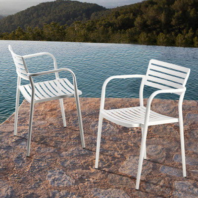 Kaylagh Metal Outdoor Stacking Dining Armchair
