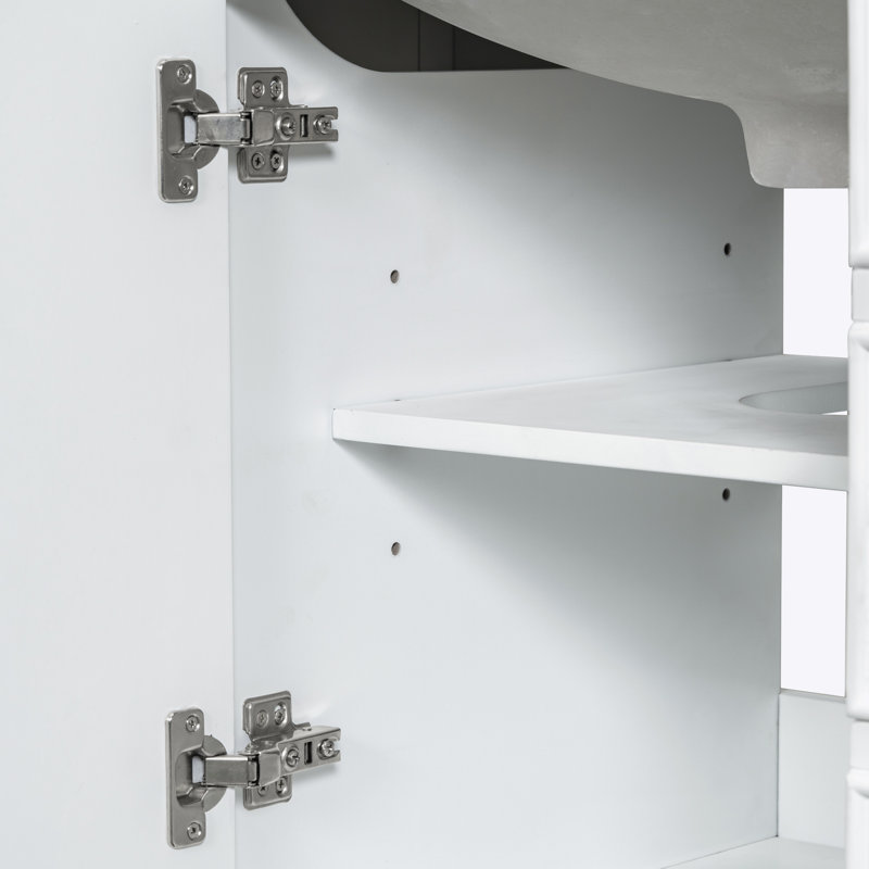 Perrusquia 36'' Single Bathroom Vanity with Ceramic Top, White
