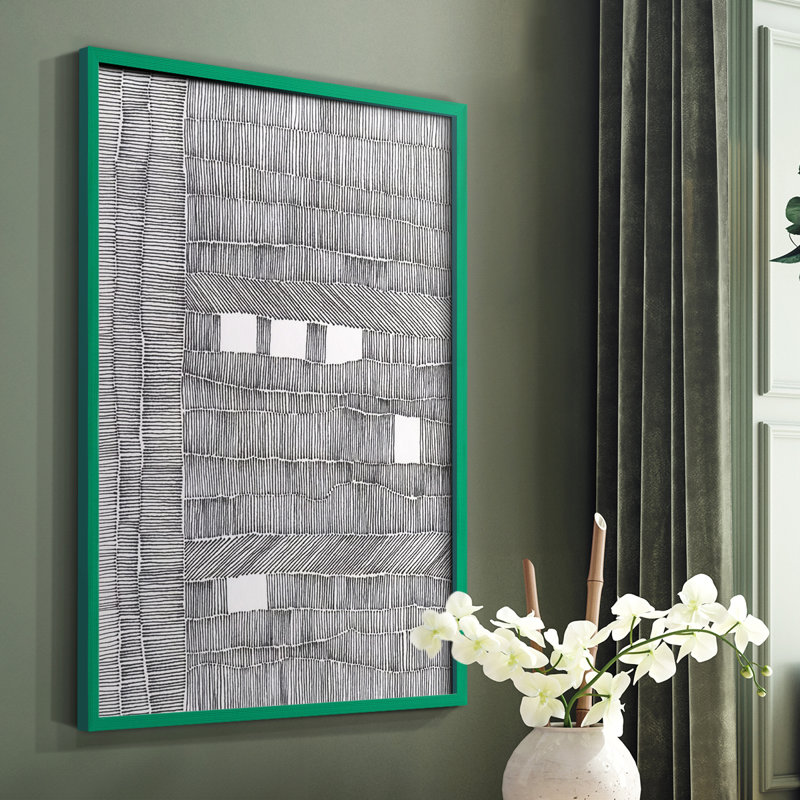 «Tedious I», reproduction encadrée - bois massif, H 10 po x l 8 po, Vert