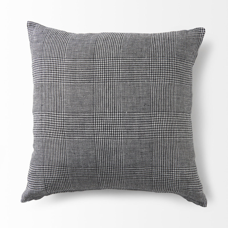 Checkered Linen Reversible Pillow Cover