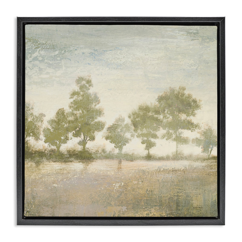 Cadre flottant Forest Light Landscape, design par Michael Marcon, Cadre flottant noir de jais, H 18 po x l 18 po