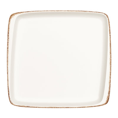 , Plat carré blanc Sienna 10,5 po x 10 po