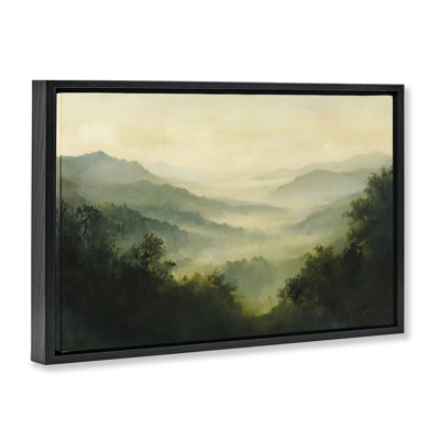 Through The Haze Landscape Floating Frame, design by Petal Prints Design