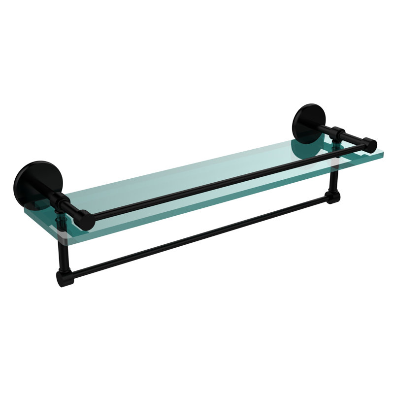 Dalston Bracket Shelf with Towel Bar, Matte Black