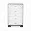 Commode 5 tiroirs blanche et espresso