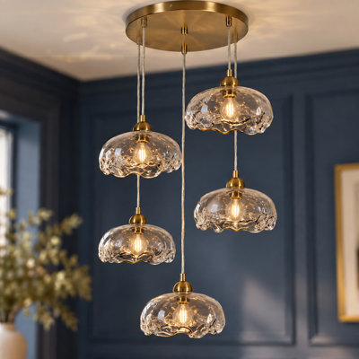 Luminaire suspendu grappe 5 lumières Alyra