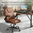 Ergonomic Executive Leather Office Chair, Tilt Adjustment Swivel Desk Chair With Flip-Up Arms And Water-Resistant Upholstery-1346641808