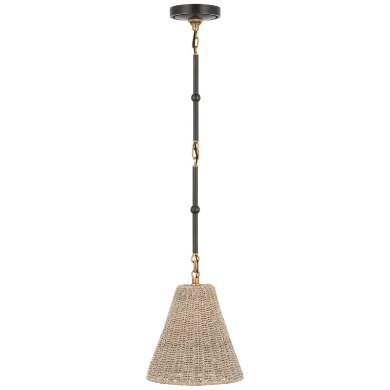 Goodman Pendant by Thomas O'Brien, Bronze/Hand Rubbed Antique Brass, Ash, 10.5" H x 9.5" W x 9.5" D