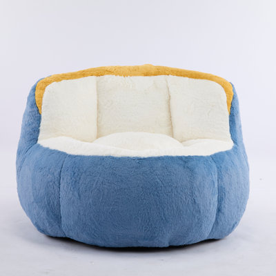 Fauteuil à billes surdimensionné, canapé en fausse fourrure rempli d'éponge déchiquetée, grand canapé-lit pour le salon, aucun assemblage requis