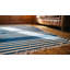 Small Scatter Size Antique Blue White Stripe Pattern Cotton Dhurrie Kilim Rug