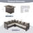 Ingvald 6- Person Outdoor PE Wicker Sectional Seating Group with Fire Pit Table and Cushions-748245979-748245978