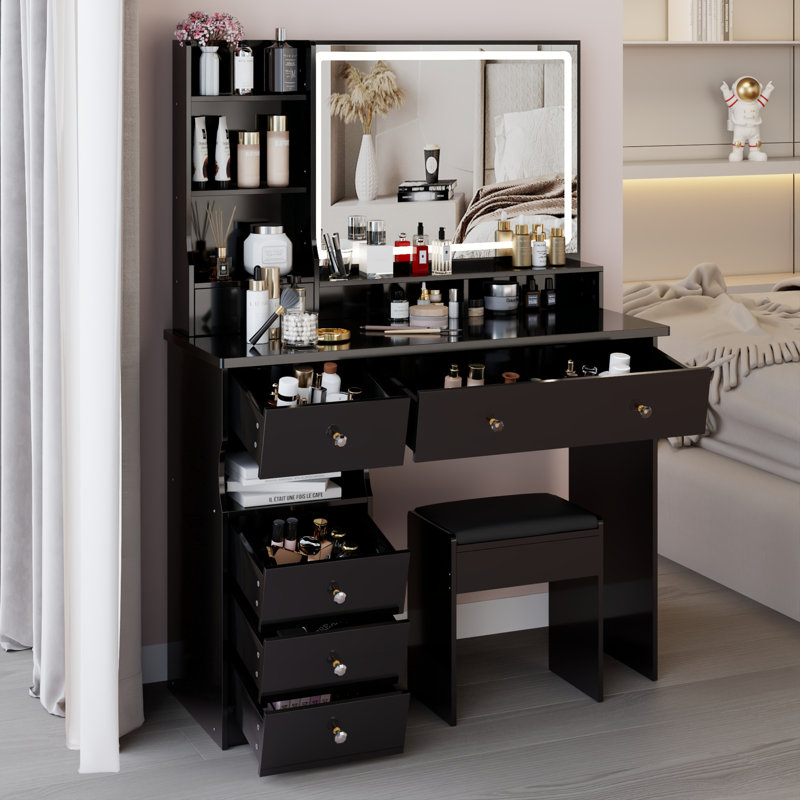 Table de coiffeuse, Noir